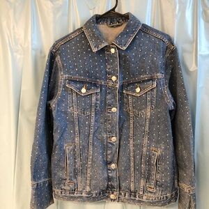 rhinestone embellished denim jacket